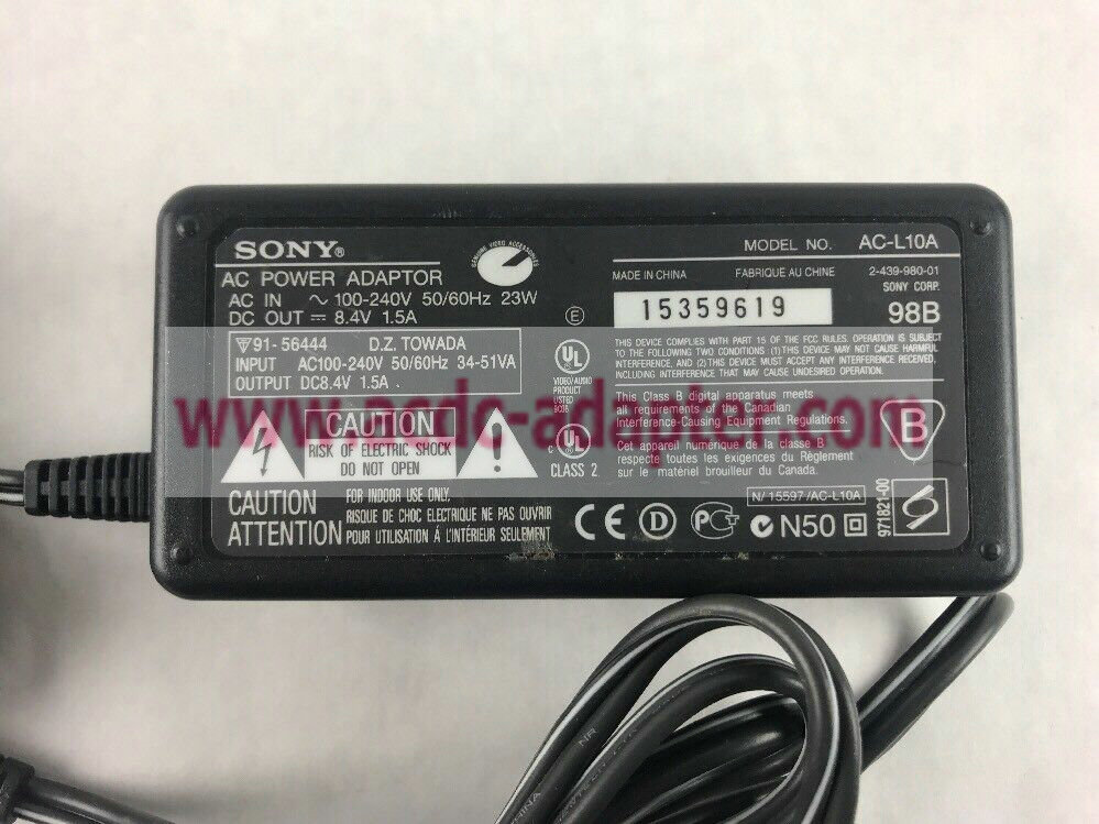 New Sony AC-L10A DC 8.4V 1.5A AC Power Adapter Handycam Camcorder